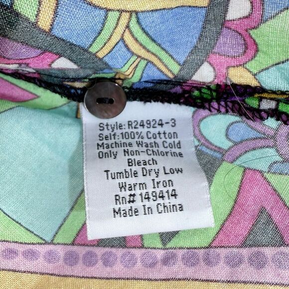 Johnny Was Demarne Ruffle Sleeve Tunic Shirt Top R24924 XS Multi Boho Chic - Picture 12 of 16